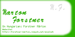 marton forstner business card